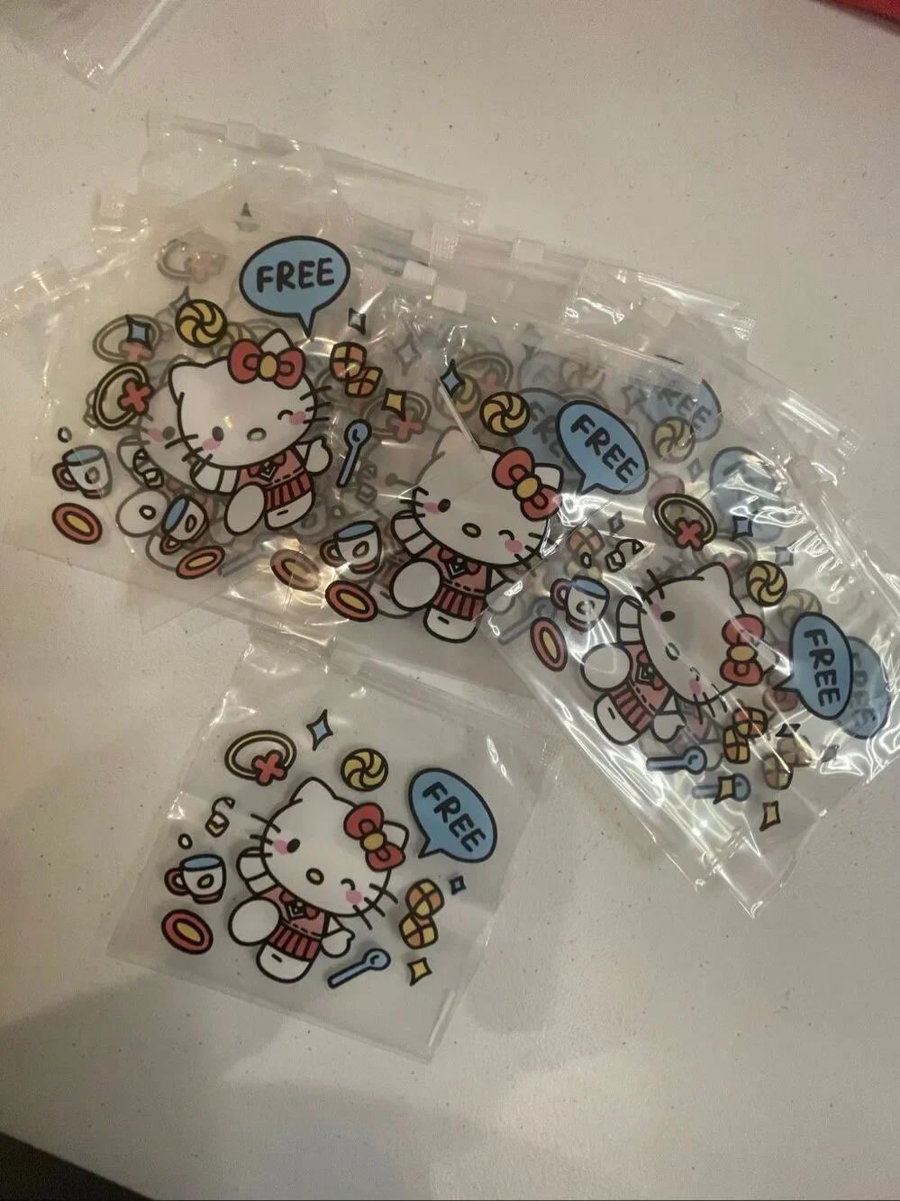 Sanrio Hello Kitty Fancy Zip Bags 12 Pack 5” Clear Resealable Bags